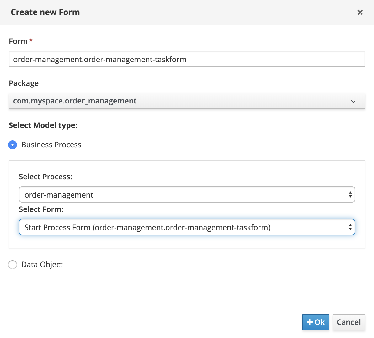 Create Process Start Form