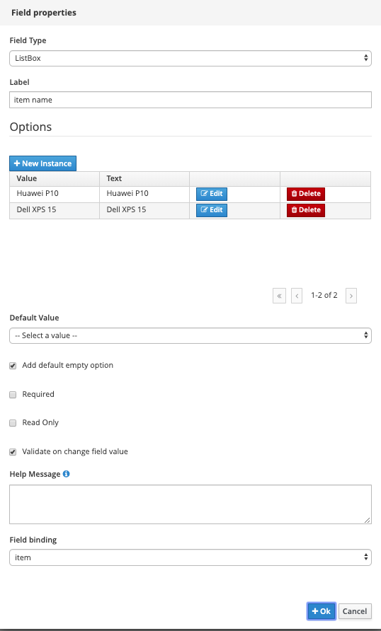 Item Name OrderManagement-Order
Field