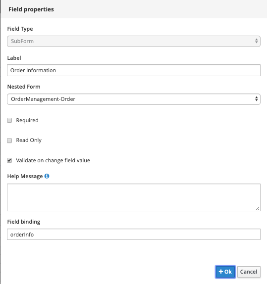 Order Management Order Subform
Select