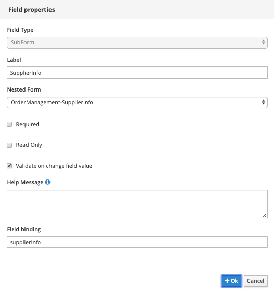 Order Management SupplierInfo Subform
Select