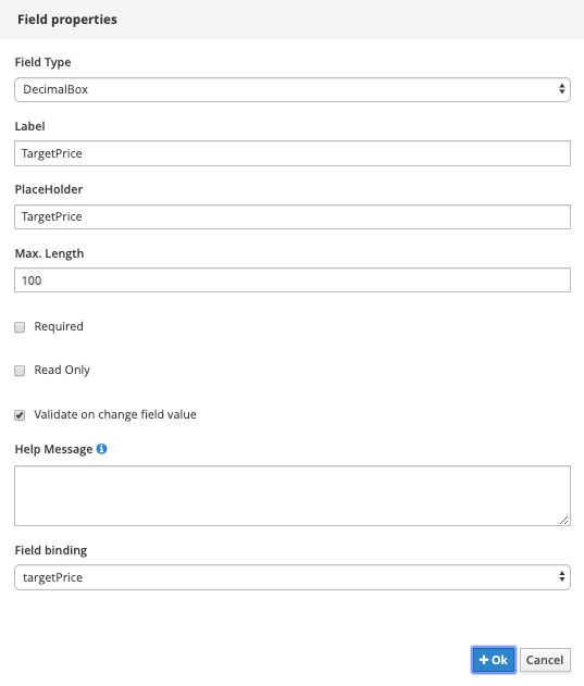 Target Price OrderManagement-Order
Field