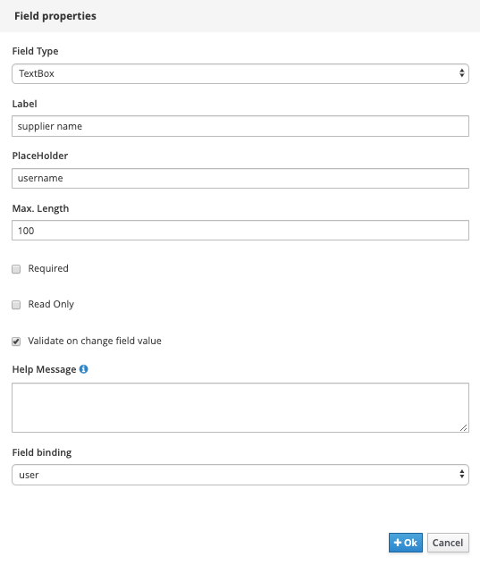 User OrderManagement-SupplierInfo
Field